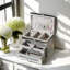 Jewelry Box 3-Layer 2 Drawers Mirrored Jewelry Organizer Box for Rings Necklaces Bracelets