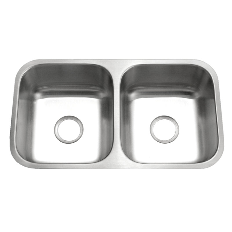 Eston 31.13 " L Undermount Double Bowl Stainless Steel Kitchen Sink