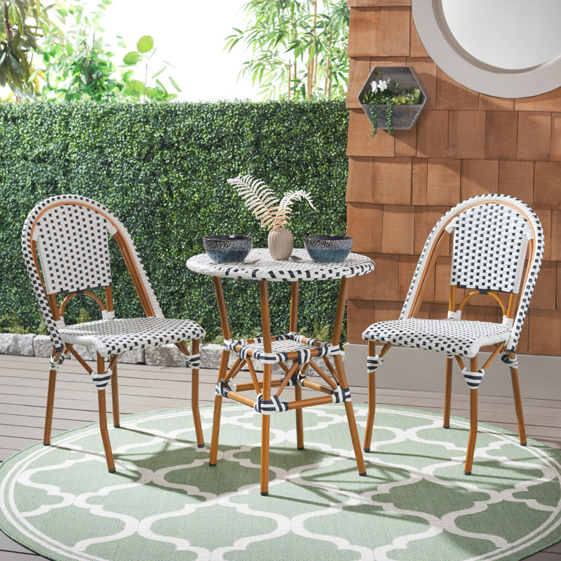 Ensemble bistro 23,75 po Adreian, Brun, Blanc / bleu