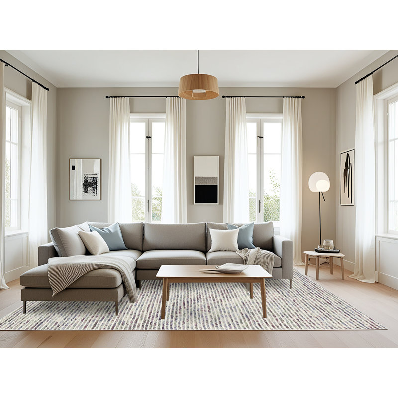 Tapis contemporain gris, Rectangle 8 pi x 10 pi