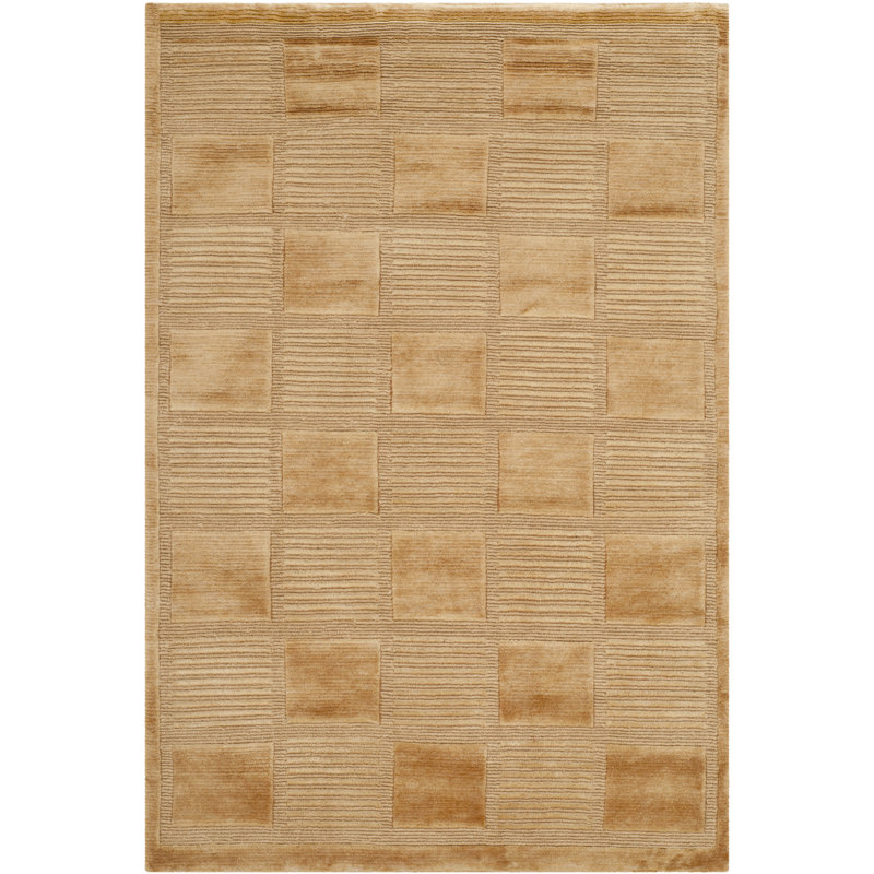 Tapis géométrique en laine noué à la main Kneiske, Rectangle 8 pi x 10 pi