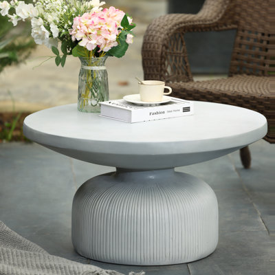 Kellam Concrete Outdoor Round Coffee Table, Accent Table for Outdoor Patio, Housewarming Gifts -  Langley StreetÂ®, 896C3D564A434F2086C74A4007E930C9