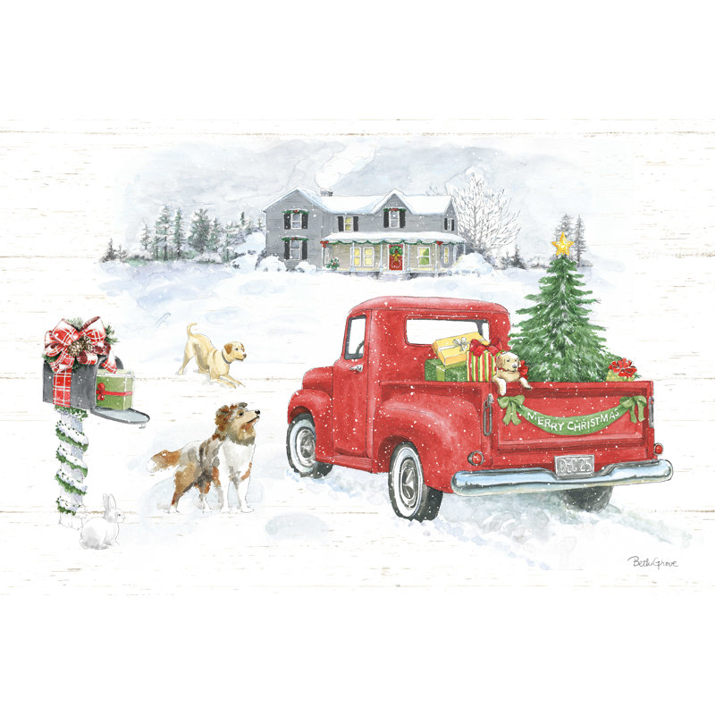 " Farmhouse Holidays VI No Words " by Beth Grove, 24" H x 36" W