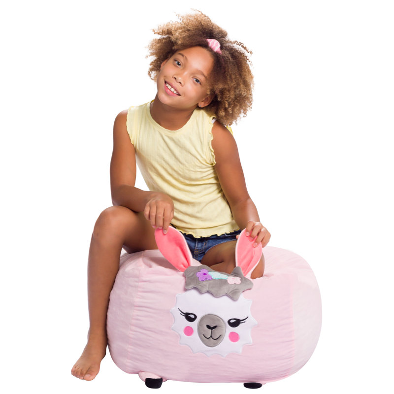 Petit fauteuil à billes Cozy Animal, H 18 po x l 18 po x P 18 po, Mélange de polyester rose lama