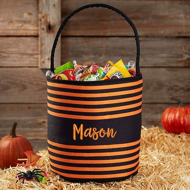 Sac noir et orange à rayures brodées, Oui
