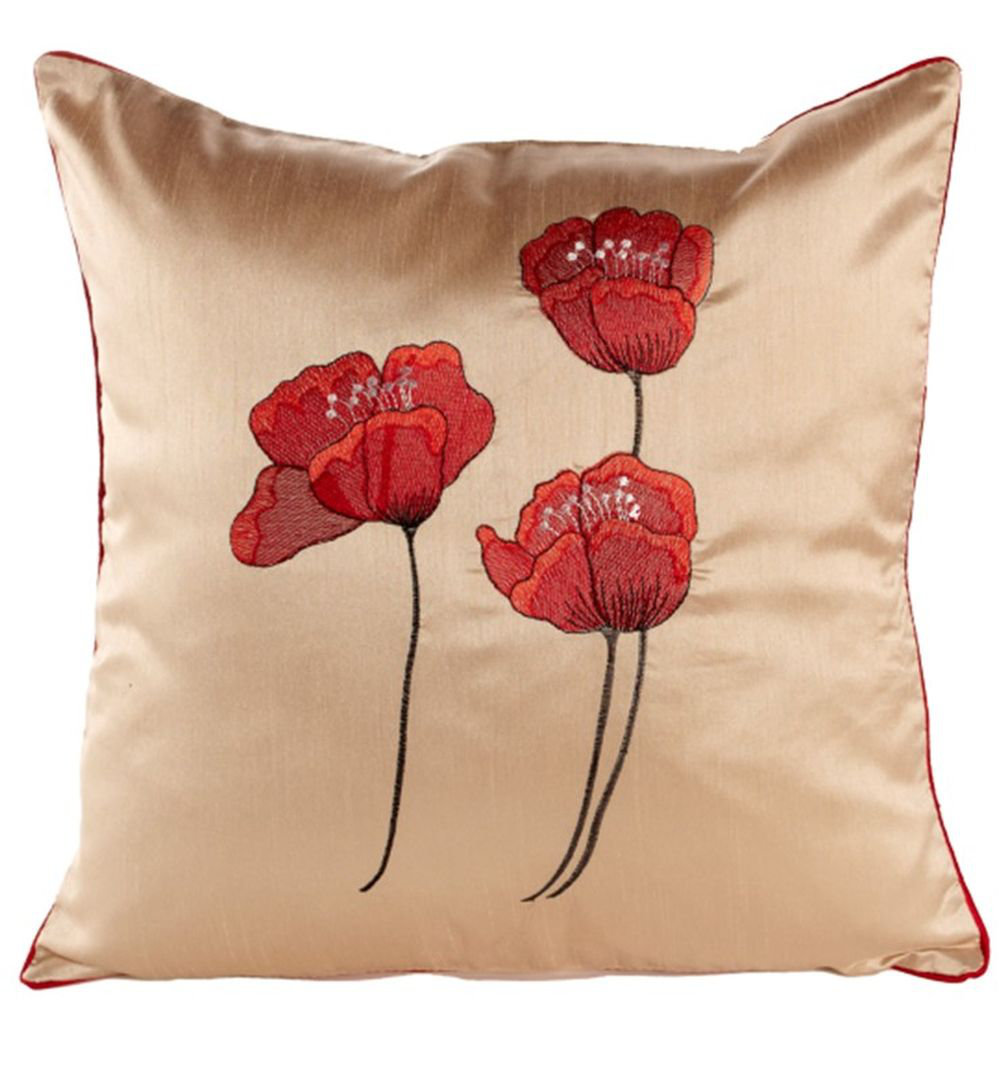 Dav Floral Cream Square Throw Cushion