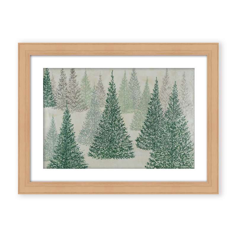 Nature Inspired "Ethereal Pines" Canvas Wall Art By Karen Biery, 12" H x 16" W x 1.125" D, Black, Framed Print