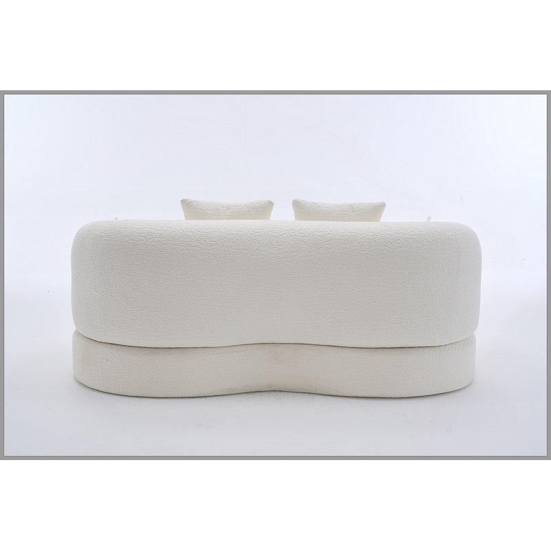 Canapé-lit 2 en 1 pliable, canapé-lit convertible pliable sans os de 70 pouces, 4 coussins pour le salon, blanc laiteux