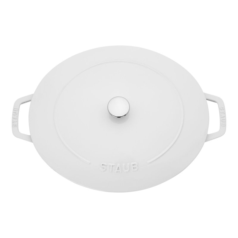 Staub Cast Iron 6.25-Qt Wide Oval Dutch Oven - White, White