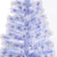 Sapin de Noël artificiel pré-éclairé 5 pi avec branches réalistes, lumières DEL multicolores, fibre optique et 180 pointes - blanc / bleu