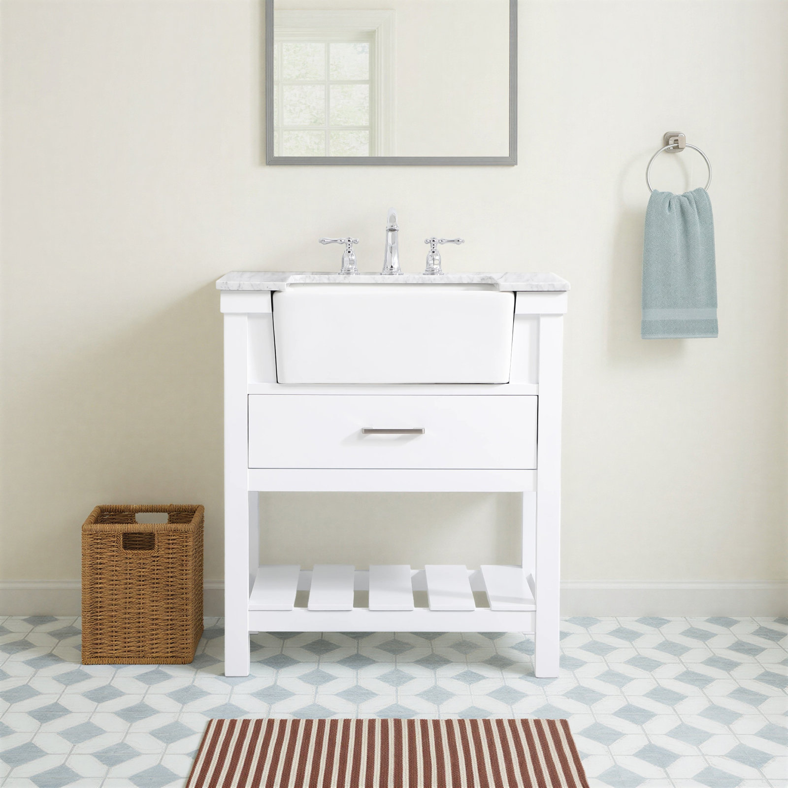 Pelaghia 30'' Single Bathroom Vanity, White