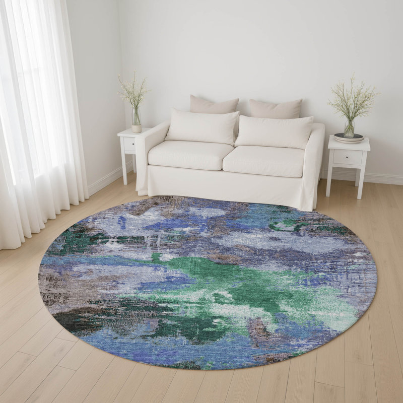 Premium Machine Washable Bucz AMF1738 Modern Rug, Round 8'