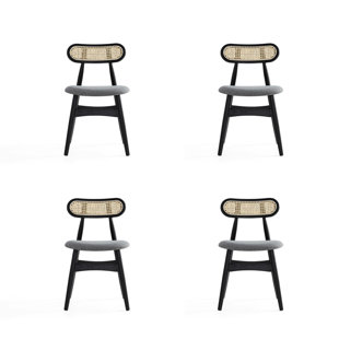 18.11'' H Woven Polycotton Upholstered Ash Side Chair (Set of 4)