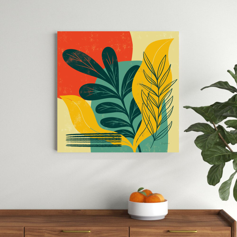«Mid Century Modern III» par Becky Thorns - impression sur toile tendue, H 36 po x l 36 po, Toile encadrée noire, Non