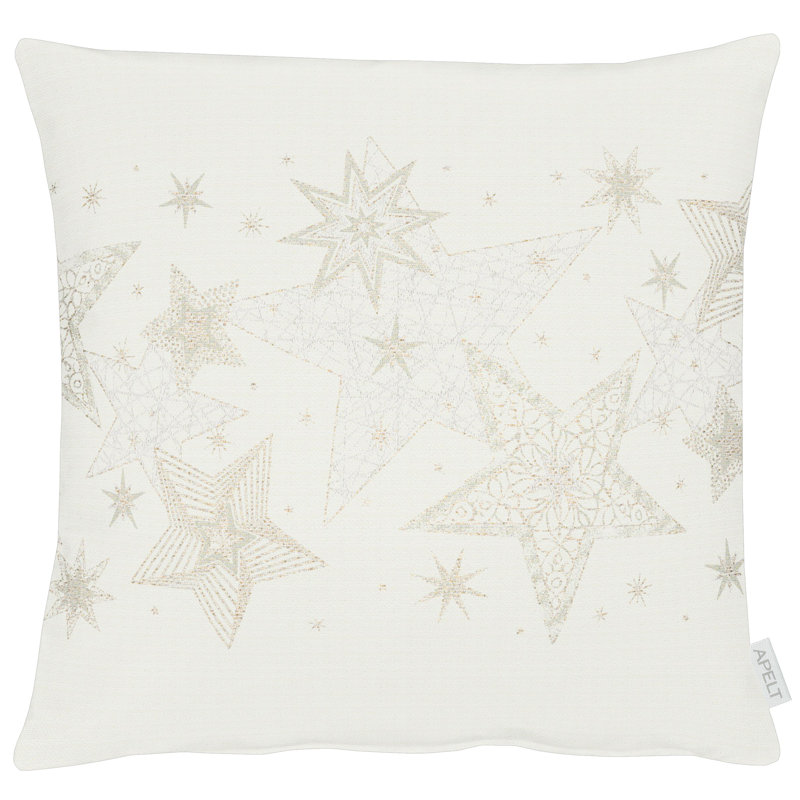 Brais Square Throw, Gold/Ivory, 49cm H x 49cm W, Cushion Cover Only - No Insert