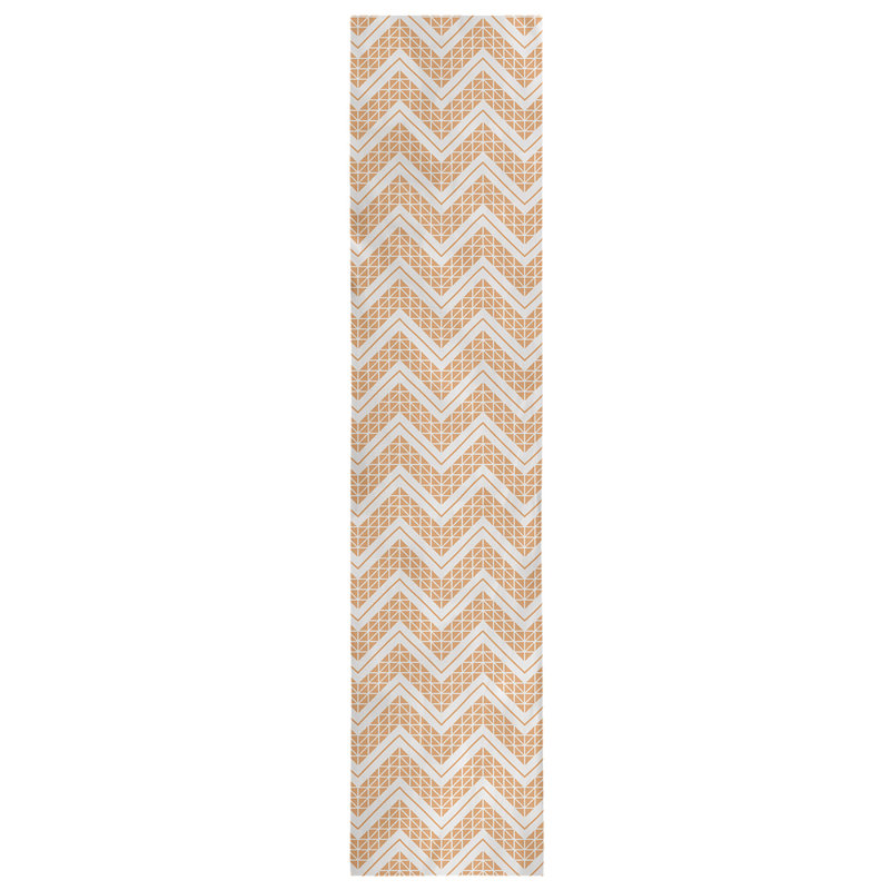 Stephenie Classic Hand Drawn Chevron Table Runner, 16" x 90", Ginger Orange