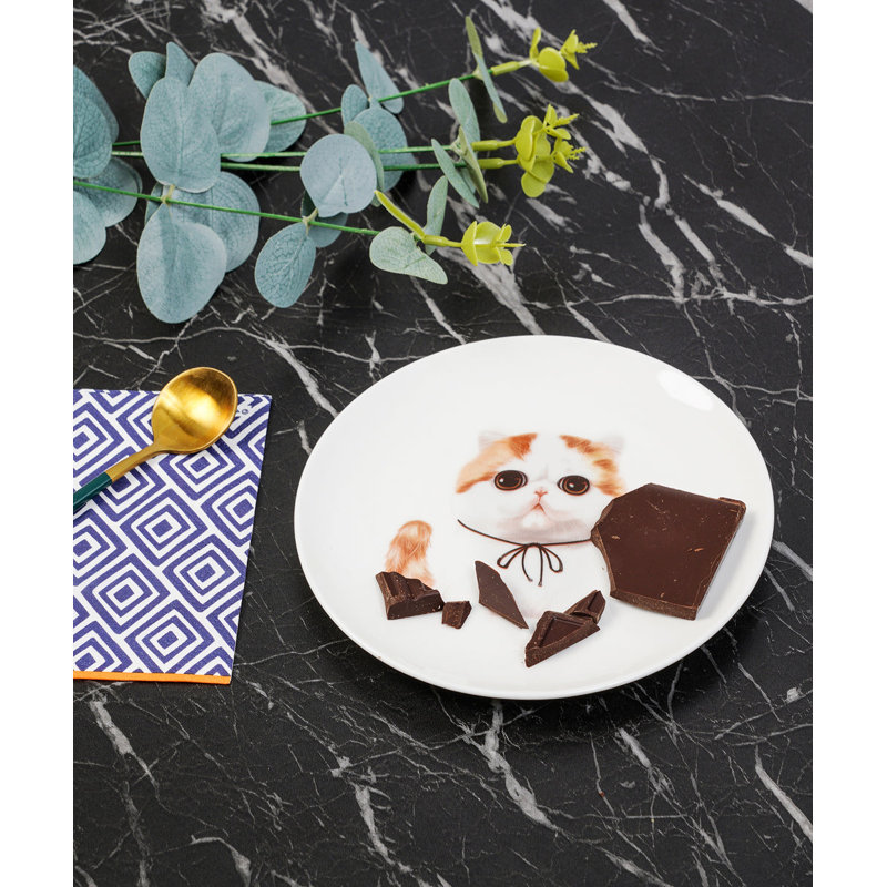 Assiette en porcelaine à motif central 6 - Exotic Shorthair