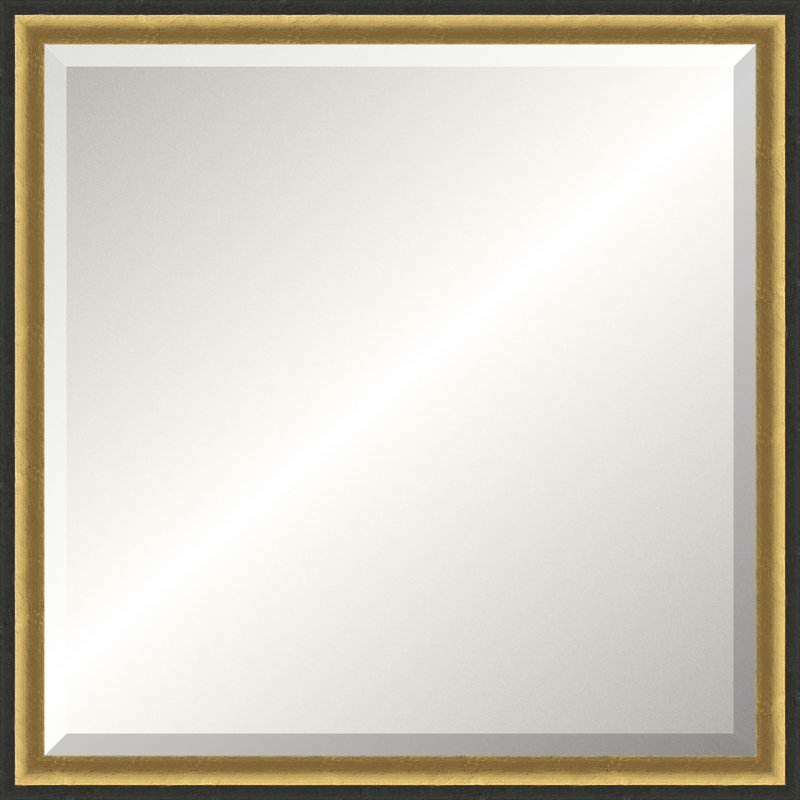 Gold  and Black Rustic Mirror, Small Square