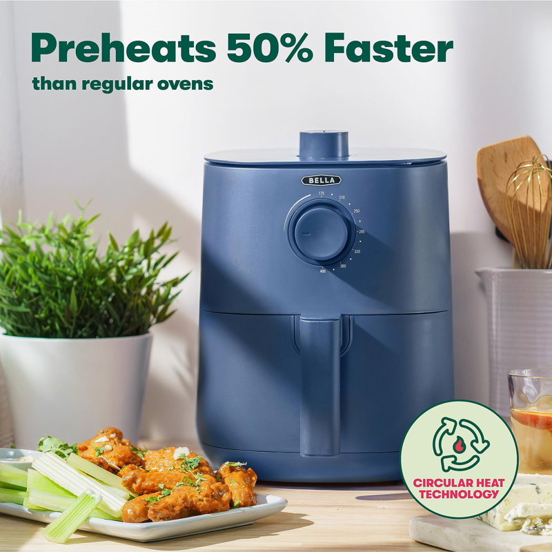 3 Qt Manual Air Fryer Oven and 5-in-1 Multicooker with Removable Nonstick and Dishwasher Safe Crisping Tray and Basket, 1400 Watt Heating System