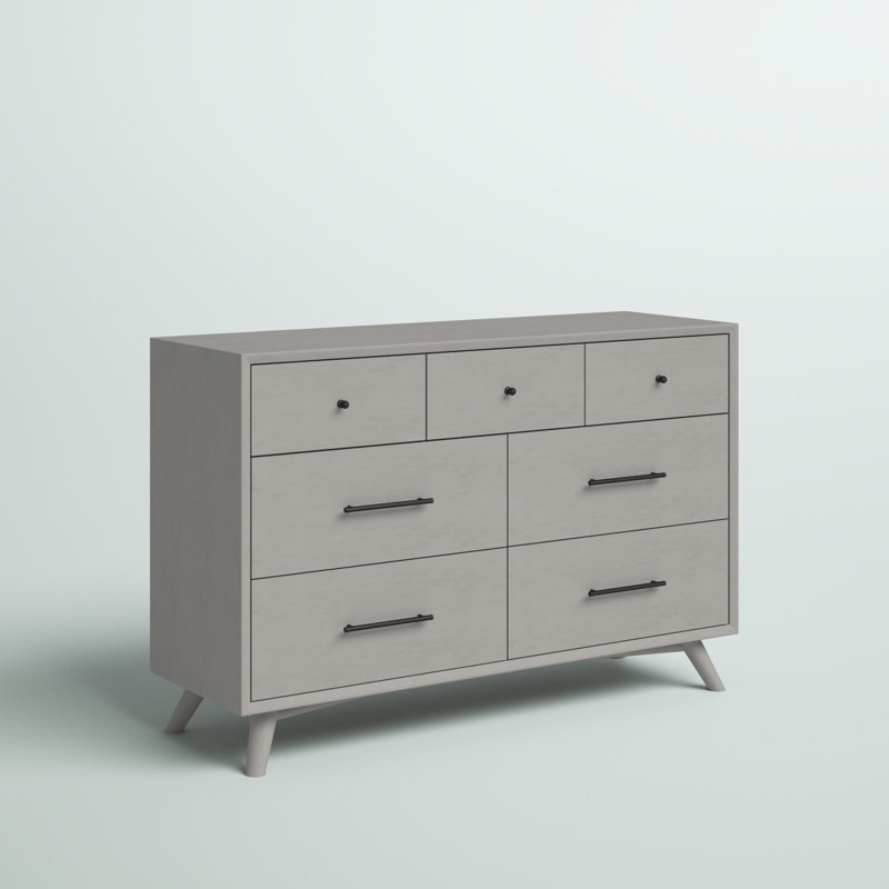 Commode double 7 tiroirs Ralph, Gris