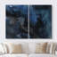 «Grunge Abstract Paint Stroke Effect», impression pastel sur toile bleu marine et noire - 2 pièces-87607433-87607434