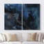«Grunge Abstract Paint Stroke Effect», impression pastel sur toile bleu marine et noire - 2 pièces-87607433-87607435