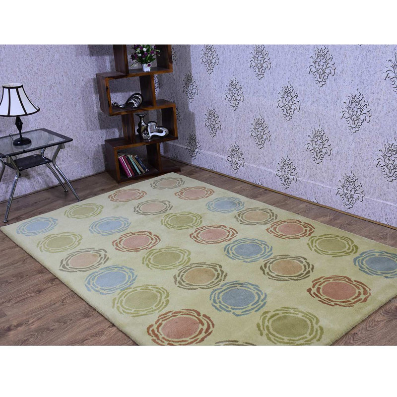 Tapis écologiques en laine touffetés à la main - Rectangle, multicolore, design moderne contemporain, tapis antidérapants faits à la main et épais pour salon, chambre à coucher
