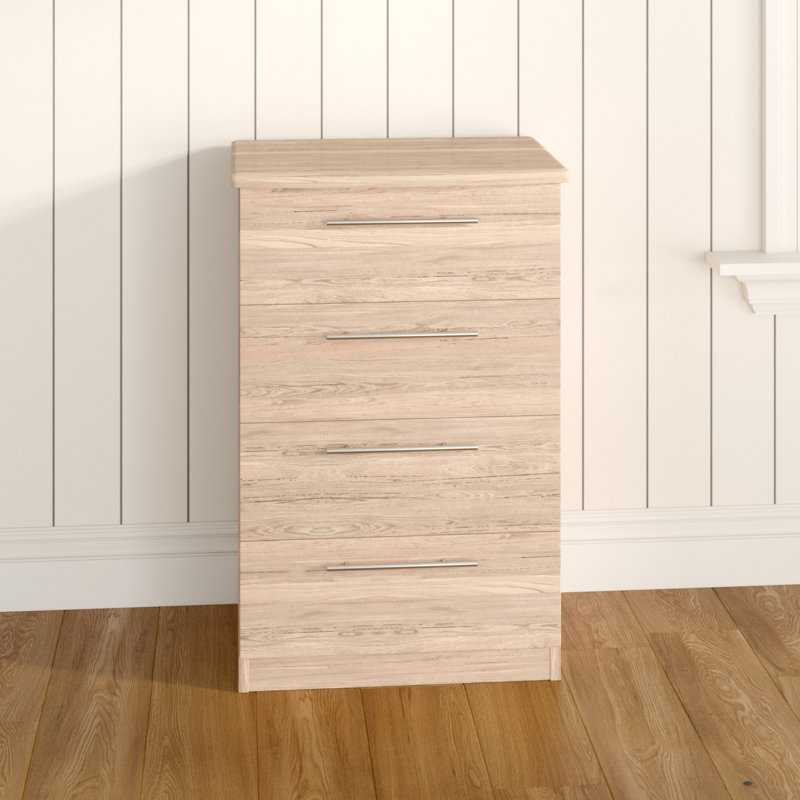 Fully Assembled Lyndale 4 Drawer 58Cm W Chest of Drawers, Bordeaux Oak
