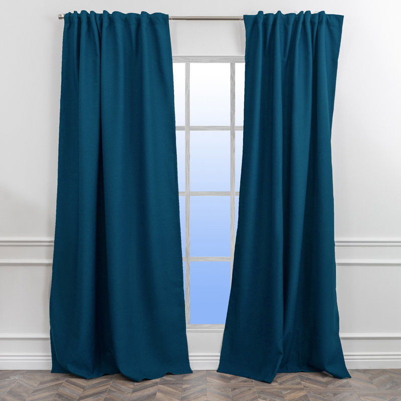 Room Darkening Single Curtain Panel, 130cm Width x 265cm Drop, Teal