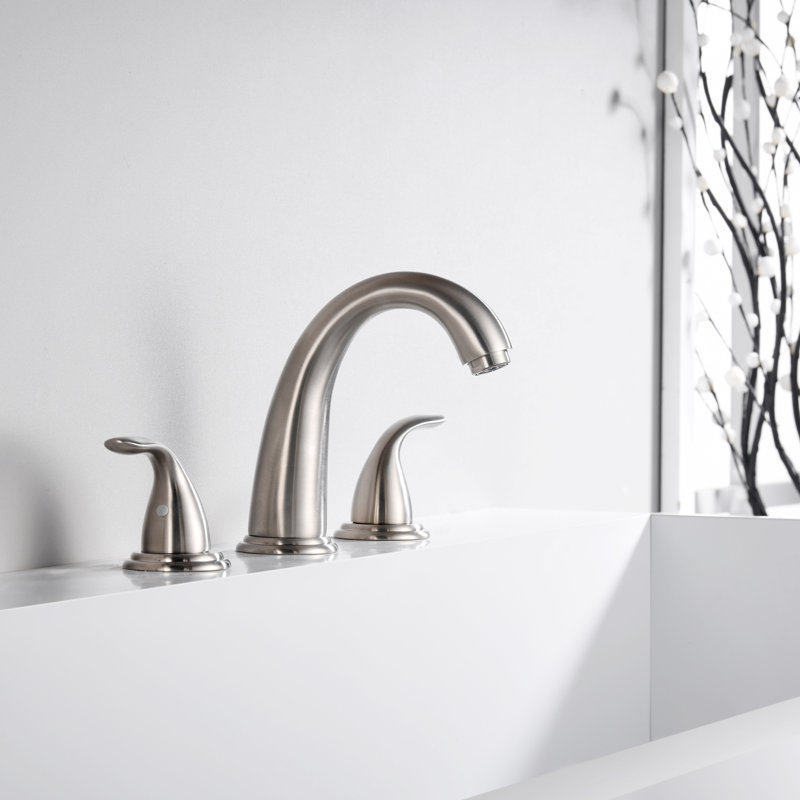 2 Handle Bathroom Roman Tub Faucet, Brushed Nickel