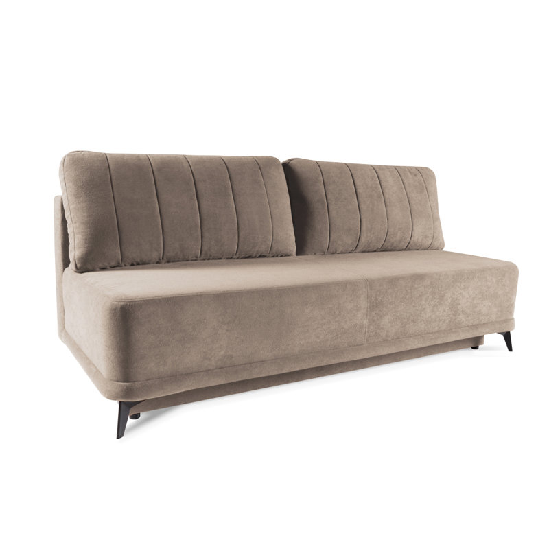 3 Seater Velvet Sofa Bed, Beige