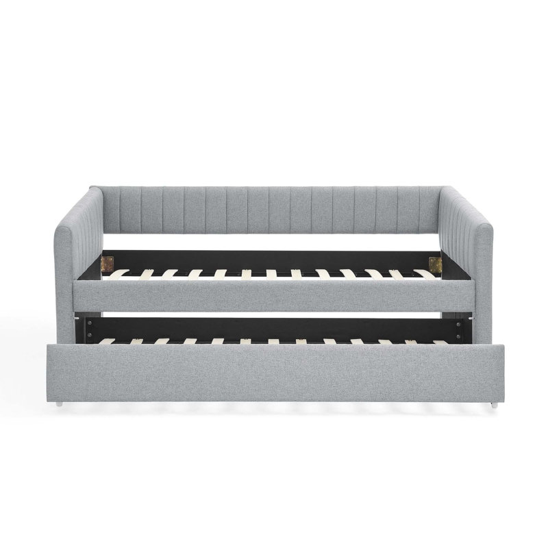 Versatile Upholstered Daybed with Extraordinary Comfort and Functionality, Gray, Twin