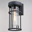 Applique murale d'extérieur Crestline H 14 po à 1 lumière texturée noire avec capteur de crépuscule, aluminium résistant à la rouille, abat-jour en verre transparent, compatible avec les DEL pour porte de patio ou de garage