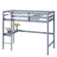 Lit mezzanine simple gris avec bureau et garde-corps, bois d'hévéa fabriqué pour une chambre à coucher élégante