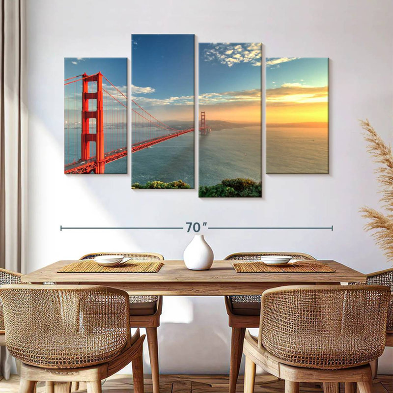 Lilie Golden Gate Bridge, coucher de soleil, H 42 po x l 68 po