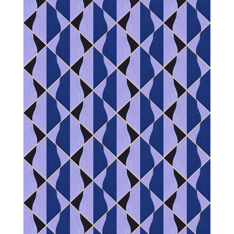 LA DOLCE VITA Wallpaper Roll, Blue/Black/Purple