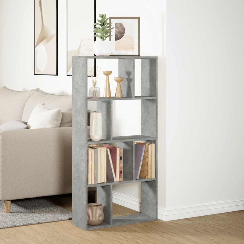 Schrey Book Cabinet Bookcase, (8 Shelves) 120cm H x 60cm W x 20cm D, Concrete Grey
