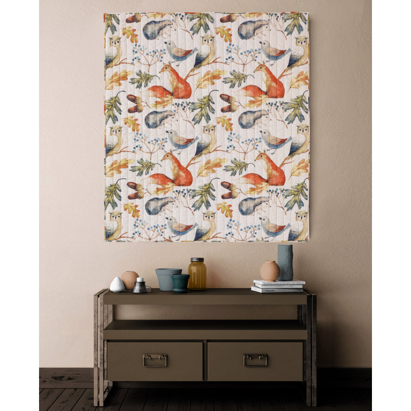 Willow Reversible Quilted Throw, Natural/Blue
