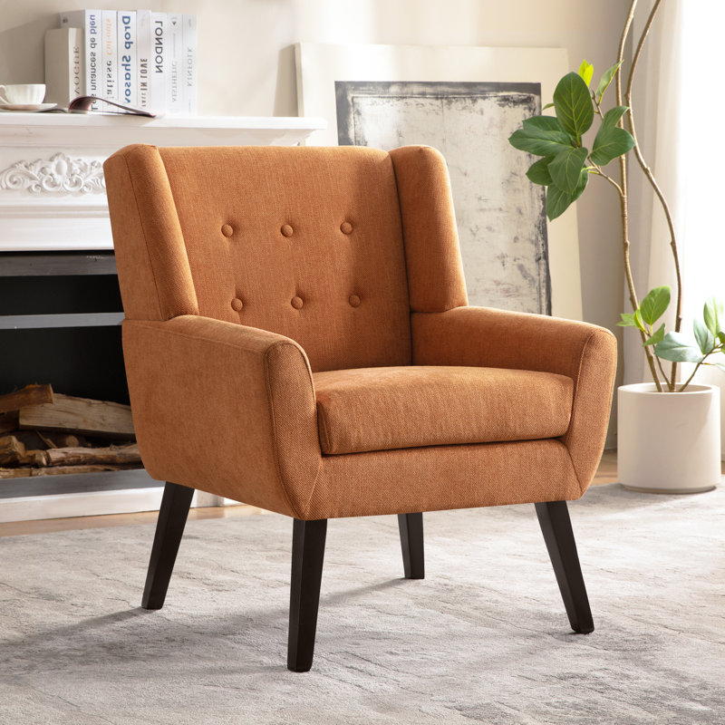 Upholstered Armchair, Orange