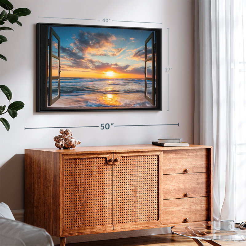 Plage «Window To Pacific Beach», reproduction sur toile, H 27 po x l 40 po