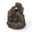 24.75" High CALLAN FOUNTAIN Weather Resistant Floor Fountain with Light, Light Brown + Moss