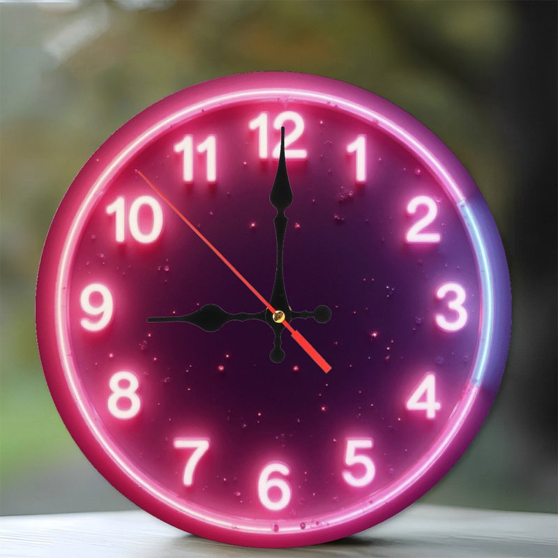 Horloge rose néon