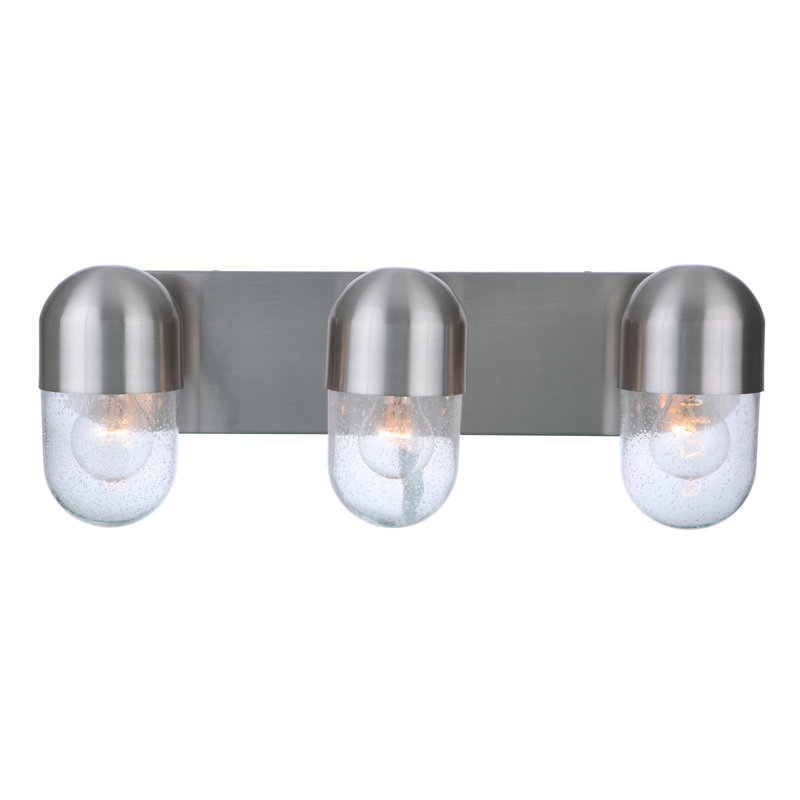 Barre d'éclairage de salle de bain 3 lumières Rochel, Nickel
