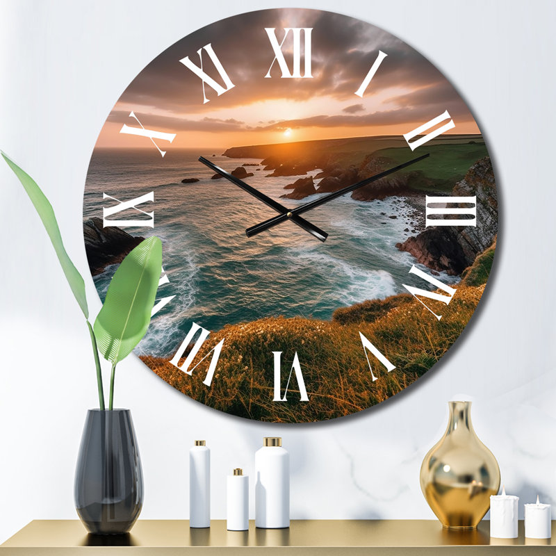 Horloge murale coucher de soleil sur la falaise I, Petit