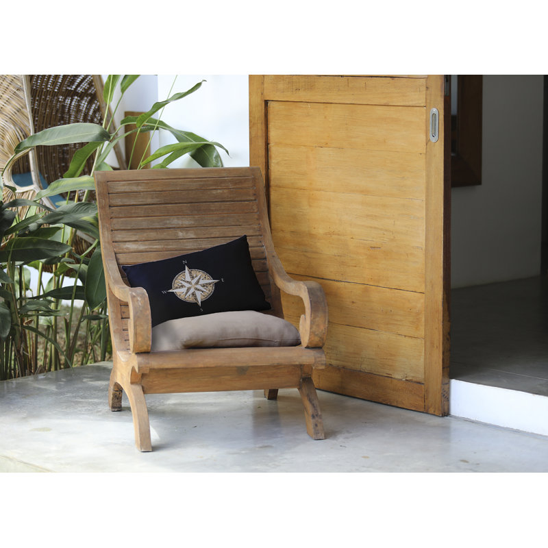 Housse et insert de coussin d'extérieur rectangulaire Compass, Bleu marine