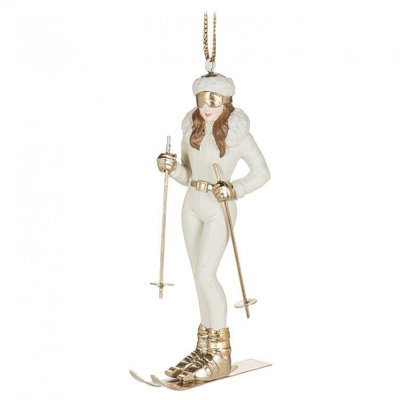 Standing Skier Gal Ornament