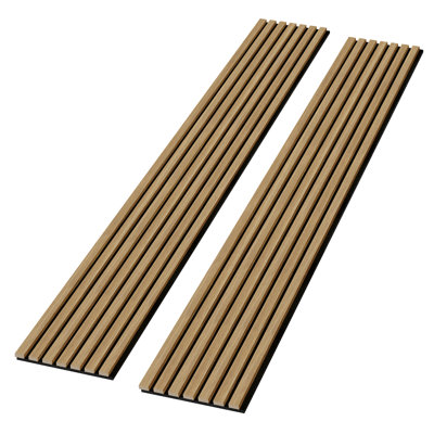 Panneaux muraux décoratifs en bois 108 po x 11 po, panneaux muraux acoustique pour murs et plafonds, panneaux muraux insonorisés, art mural insonorisant