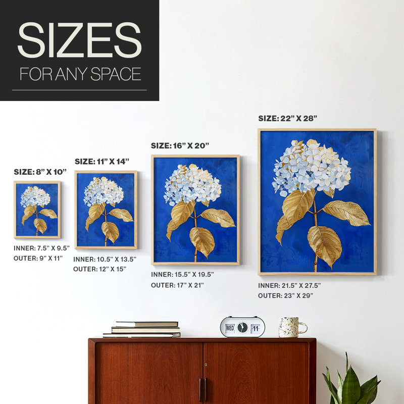 Reproduction encadrée FLORAL Series XCII - bois massif, H 11 po x l 9 po