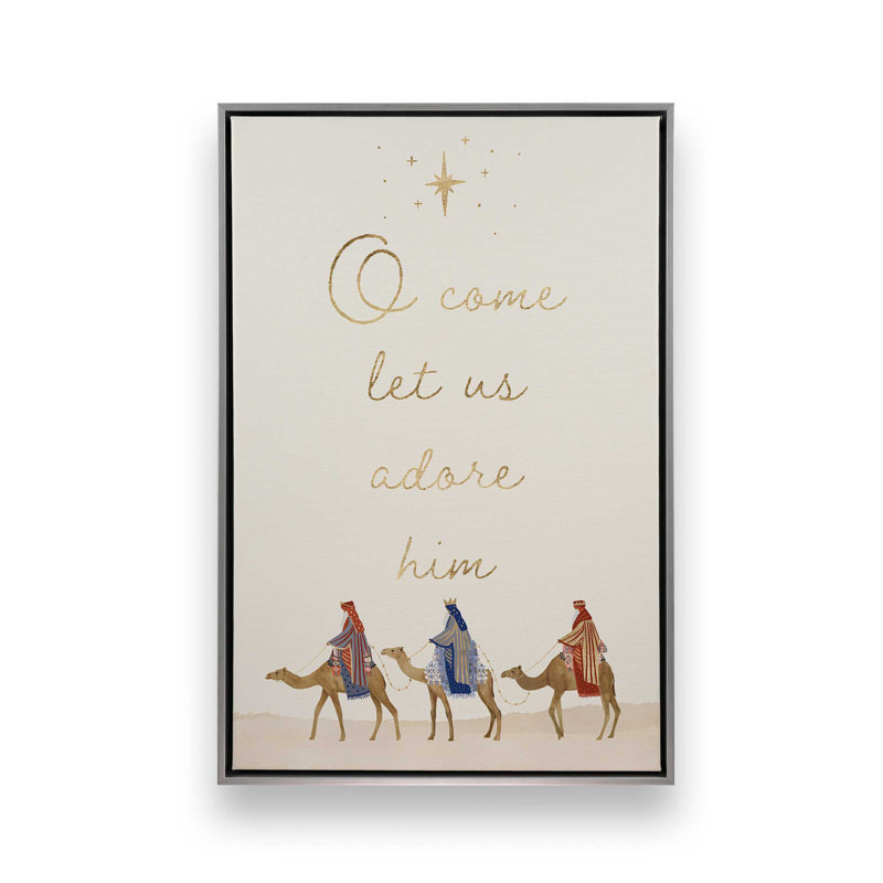 «Wise Men Journey», reproduction sur toile, H 36,75 po x l 24,75 po, Encadrement argenté
