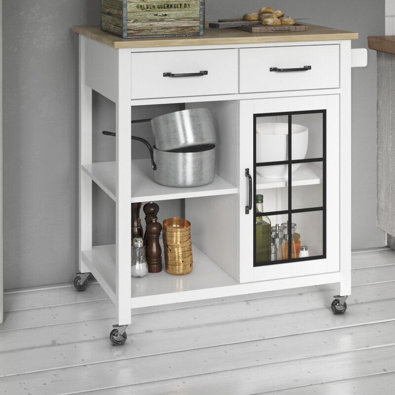 Laurel Foundry Modern Farmhouse Amata Wood Kitchen Cart & Reviews ...